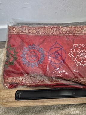 New Red chakra embroidered yoga mat bag.